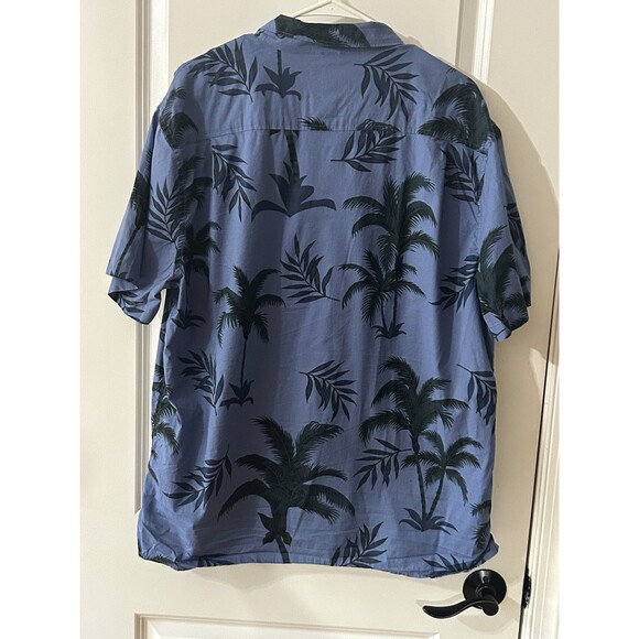 Lucky Brand Men’s XL Blue Hawaiian Shirt Saturday Stretch Beach Button - Picture 5 of 6